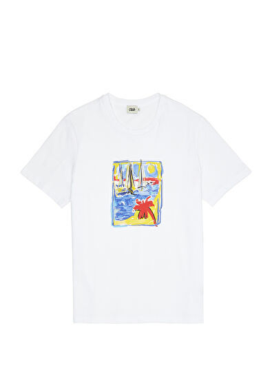 Beymen Club Beyaz Renkli Yelkenli Baskılı T-shirt - 7
