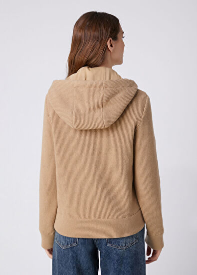 Beymen Club Camel Hooded Leather Jacket - 5