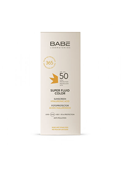 Babe Facial Sunscreen Super Fluid Color SPF50 Hyaluronic Acid Tinted Facial Sunscreen 50 ml - 3