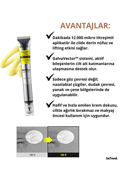 MEDIPEEL Retinal NMN Bounce Shot Eye Cream Retinal Ve NMN İçeren Şçeren Mikro Titreşimli Göz Kremi 15 ml - 3