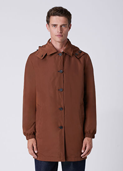 Beymen Club Navy Blue Tan Hooded Reversible Overcoat - 3