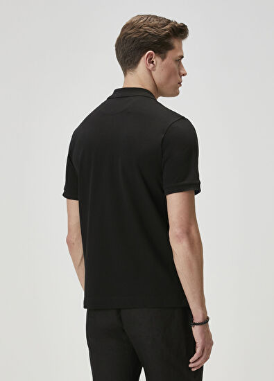 Beymen Club Comfort Fit Siyah Yaka Altı Baskılı Polo T-shirt - 5