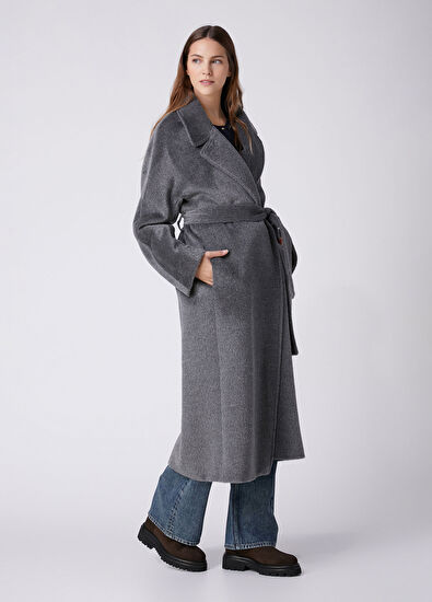 Beymen Club Dark Grey Double-Breasted Coat - 5