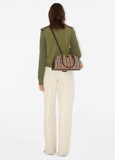 Burberry Highlands Bowling Bej Kadın Omuz Çantası - 7