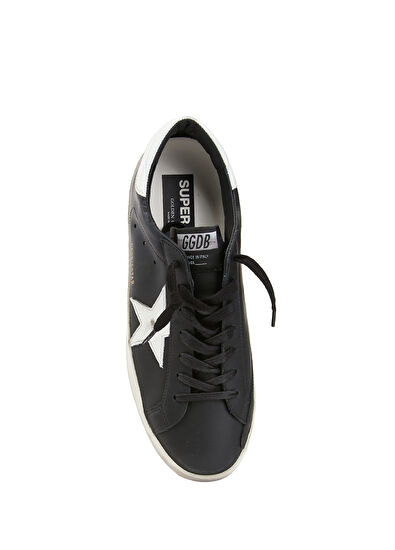 Super Star Siyah Beyaz Erkek Deri Sneaker - Görsel 6