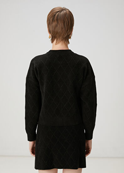 Beymen Club Siyah Simli Triko Hırka - 4