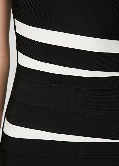 Herve Leger Black & white mini cocktail dress - 5