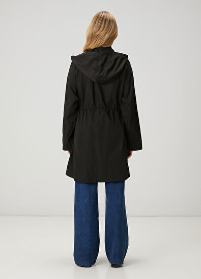 Beymen Club Siyah Kapüşonlu Pardösü - 5