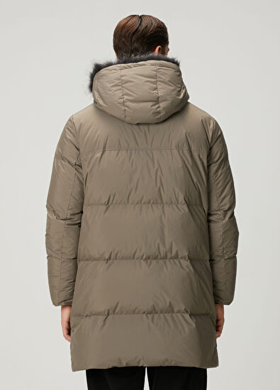 Yves Salomon Haki Kapüşonlu Puff Parka - 4