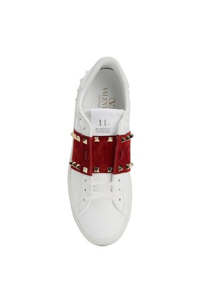 Valentino Garavani Open Royco White Red Women's Leather Sneakers - 4