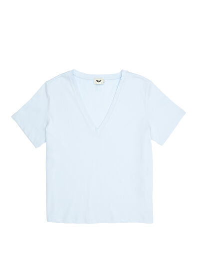 Beymen Club Light Blue Basic T-Shirt - 7