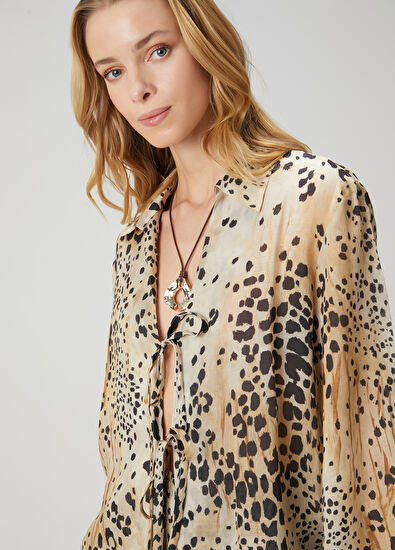 Beymen Club Kahverengi Leopar Desenli Bluz - 5