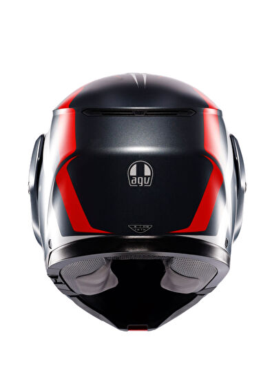 Agv Streetmodular Resı Matt Grey Silver Red Çene Açılır Motosiklet Kaskı - 7