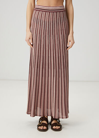 Beymen Club Çok Renkli Çizgili Midi Etek - 3