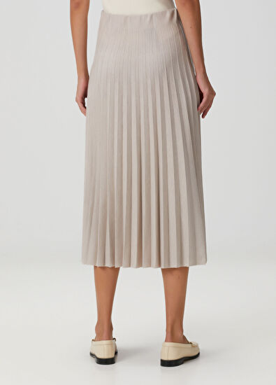 Agnona Cream Midi Wool Knitwear Skirt - 4