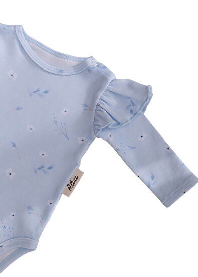 Lilou Atelier Fleury Light Blue Baby Girl Organic Cotton Bodysui - 4