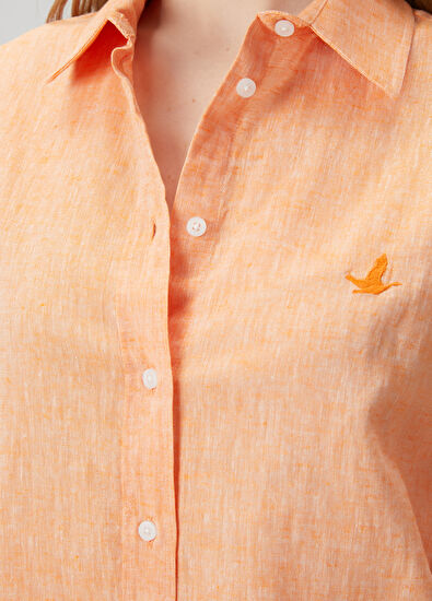 Beymen Club Orange Linen Shirt - 5