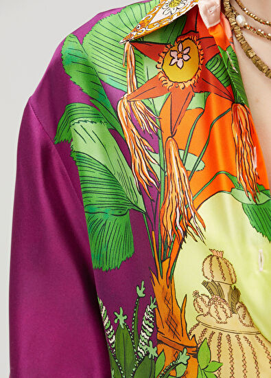 Alemais Desenli İpek Gömlek - 5