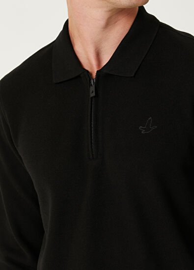Black Polo Sweatshirt Beymen Club Black Polo Sweatshirt - 6
