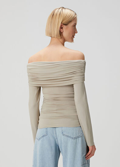 Rag&Bone Luca Vizon Düşük Omuzlu Bluz - 4