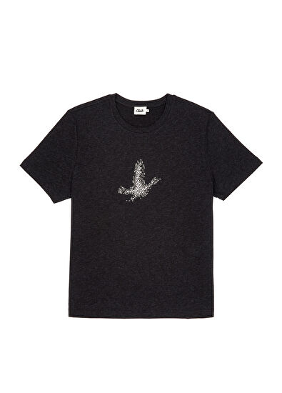 Beymen Club Antrasit Logo İşlemeli T-shirt - 7