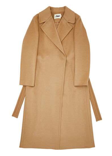 Beymen Club Camel Kruvaze Yün Kaşe Palto - 7