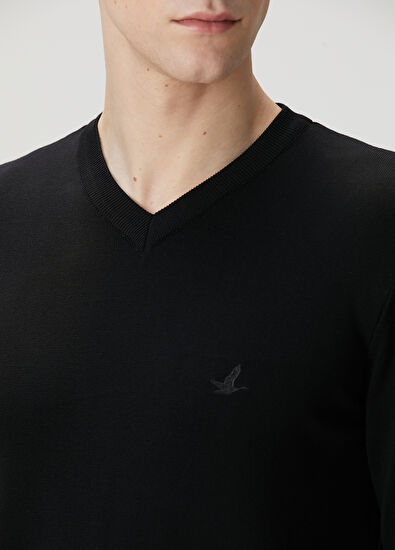 Beymen Club Black V-Neck Sweater - 5
