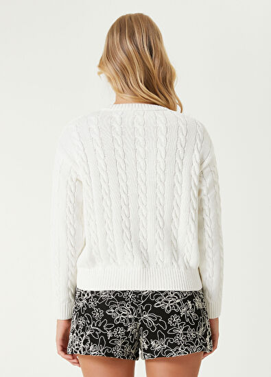 Beymen Club Kırık Beyaz Saç Örgü Kazak - 6