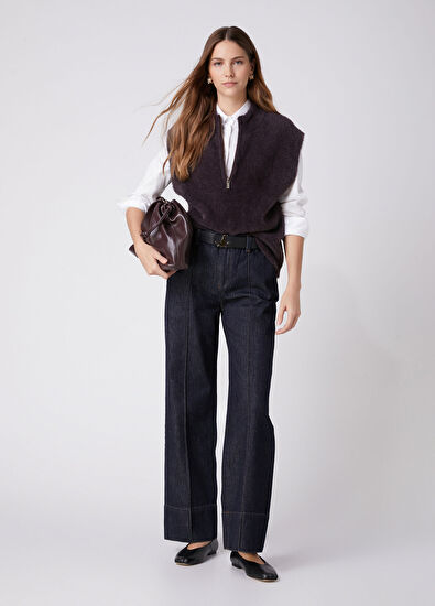 Beymen Club Plum Zippered Feathered Sweater - 3