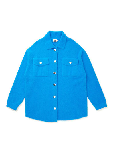 Beymen Club Mavi Gömlek Formlu Tüylü Hırka - 7