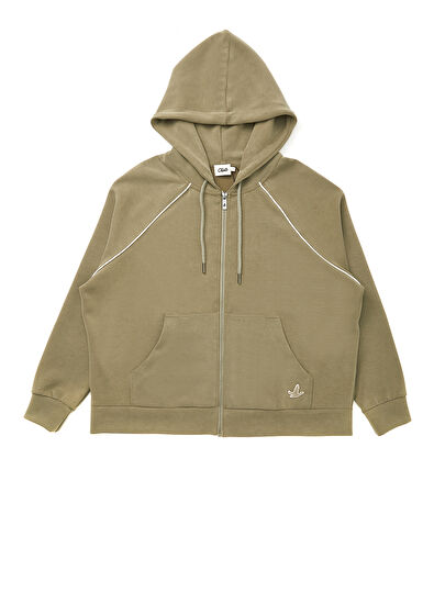Beymen Club Olive Hooded Contrast-Trimmed Sweatshirt - 7