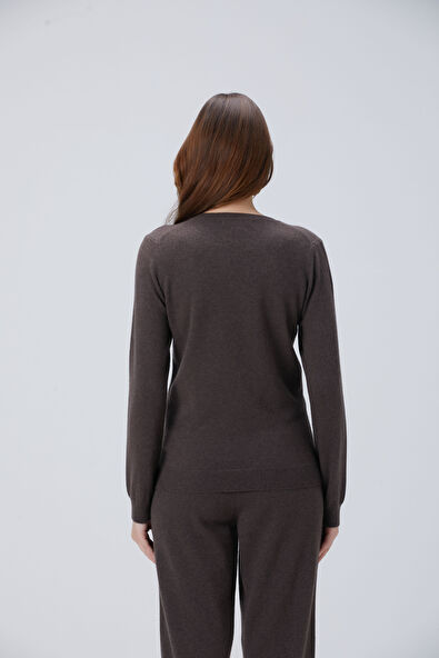 Kahverengi Kaşmir Triko - Görsel 8