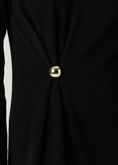 Loulou de Saison Lucero Siyah Midi Yün Elbise - 5