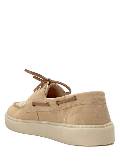 Beymen Club Beige Lace-Up Thick-Soled Men's Suede Shoes - 3