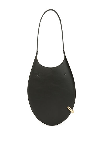Tory Burch Pierced Small Siyah Kadın Deri Hobo - 4