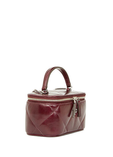 Tory Burch Kira Diamond Dark Burgundy Women's Leather Bag - 3