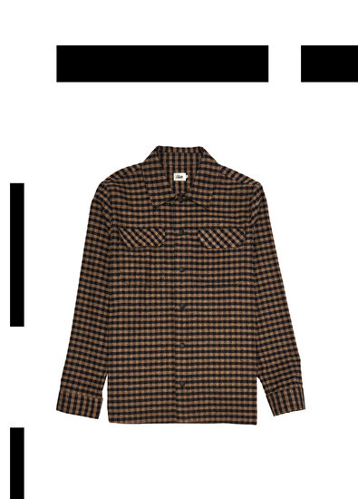 Beymen Club Black Brown Gingham Patterned Overshirt - 7