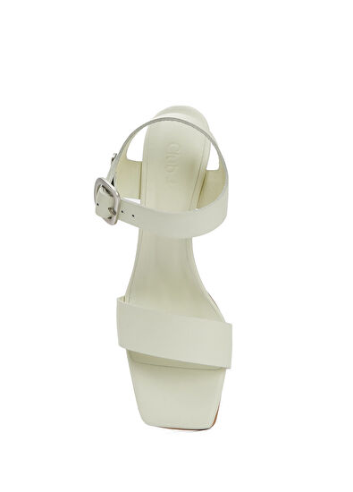 Beymen Club Ecru Amorphous Buckle Women's Leather Sandals - 4