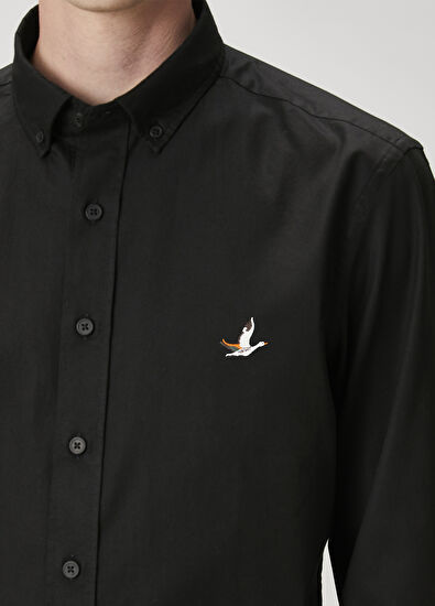 Beymen Club Slim Fit Black Oxford Shirt - 5