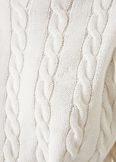 Beymen Club Kırık Beyaz Saç Örgü Kazak - 5