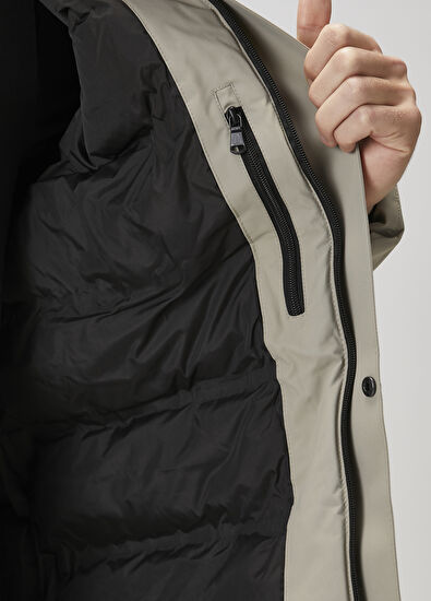 Beymen Club Light Khaki Hooded Long Coat - 7