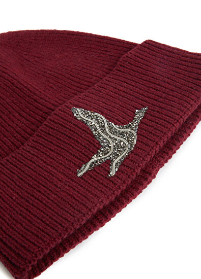 Beymen Club Burgundy Goose Accessory Women's Wool Beanie - 5