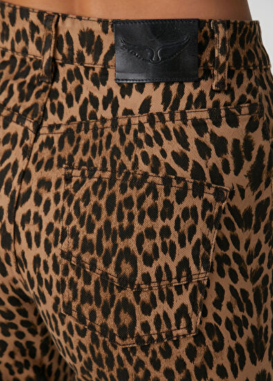 Evy Wide Leg Leopar Desenli Jean Pantolon - Görsel 6