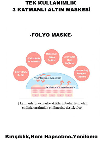 Dermal Gold Flash Foil Eye Mask 3 Katmanlı Altın Folyo Göz Maskesi 3'lü Set 4 gr - 5