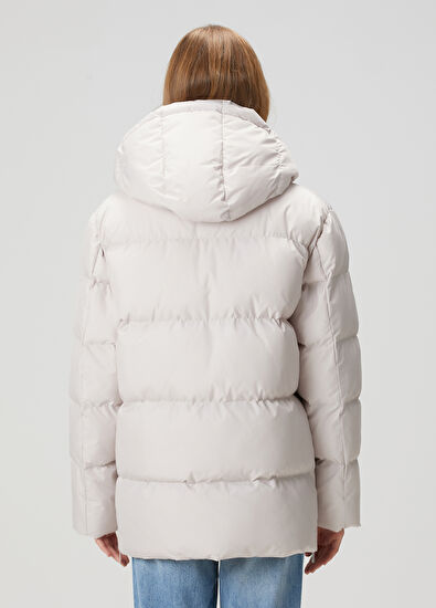 Beymen Club Light Grey Hooded Puff Coat - 6