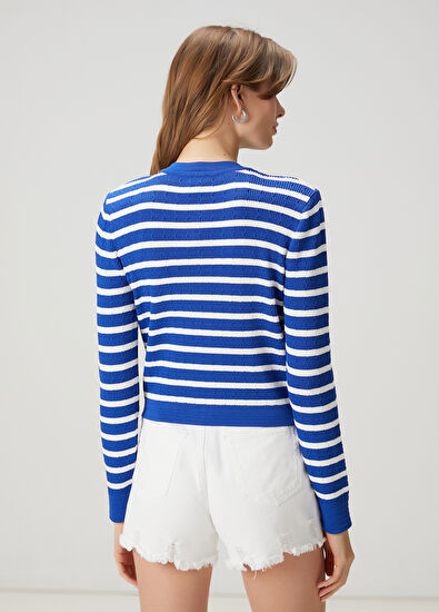 Beymen Club Blue White Striped Cardigan - 5