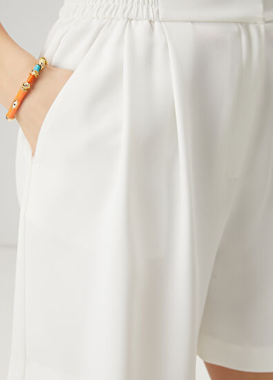 Beymen Club Off-White Twill Shorts - 6