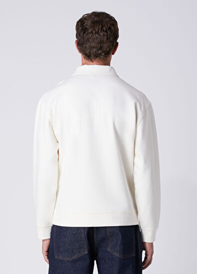 Beymen Club Kırık Beyaz Polo Yaka Interlock Sweatshirt - 5