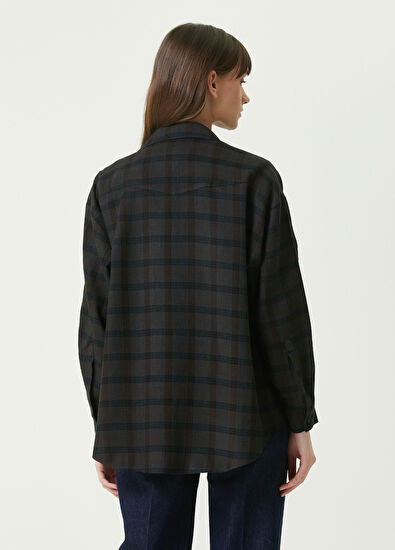 Beymen Haki Ekoseli Dış Gömlek - 5