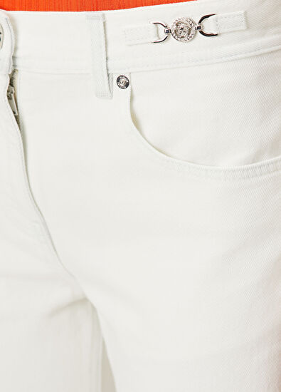 Versace Kırık Beyaz Jean Pantolon - 5